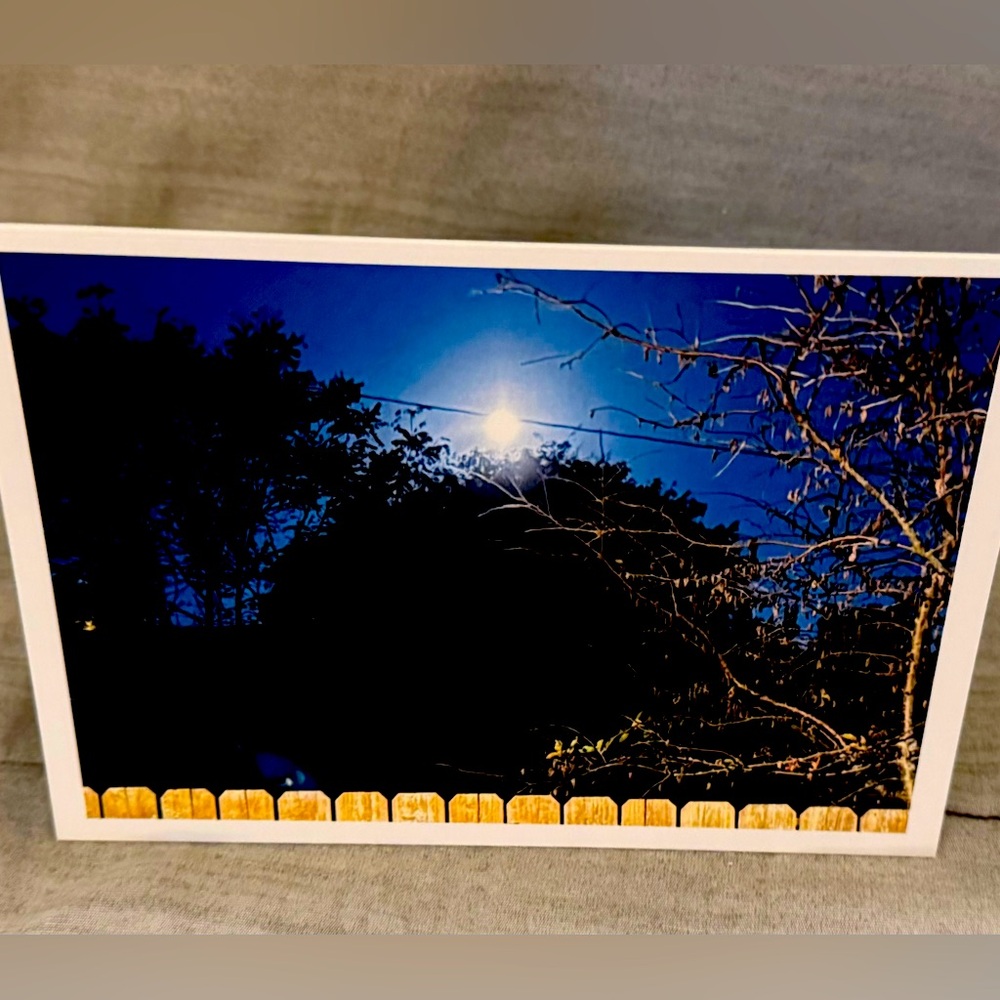 Halloween 5X7 greeting card made from a photograph of a gorgeous Hunter’s Moon.